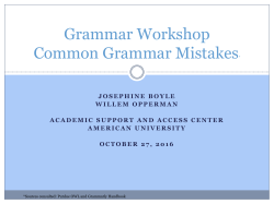 Grammar Workshop - American University