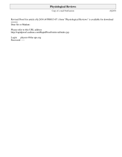Physiological Reviews - Icahn School of Medicine