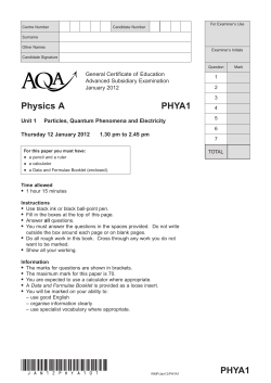 Particles, Quantum Phenomena and Electricity