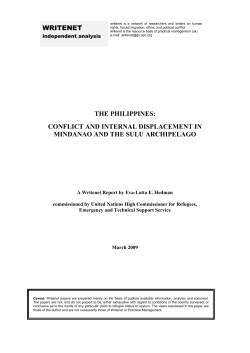 the philippines: conflict and internal displacement in mindanao and