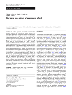 Bird song as a signal of aggressive intent
