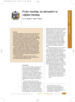Pyrite roasting, an alternative to sulphur burning