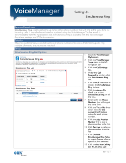 Setting Up… Simultaneous Ring