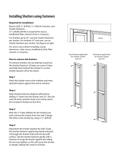 Installing Shutters using Fasteners