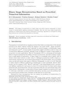 Binary Image Reconstruction Based on Prescribed Numerical