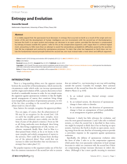 Entropy and Evolution