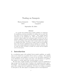 Trading on Sunspots - Wharton Finance Department