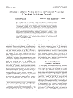Influence of Different Positive Emotions on Persuasion Processing