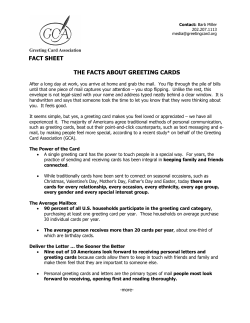 Facts About Greeting Cards Fact Sheet