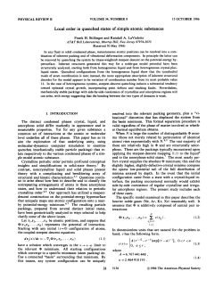 Local order in quenched states of simple atomic substances