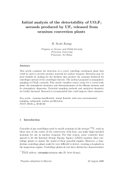 Initial analysis of the detectability of UO2F2 aerosols produced by