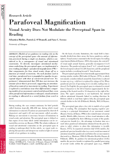 Parafoveal Magnification: Visual Acuity Does Not