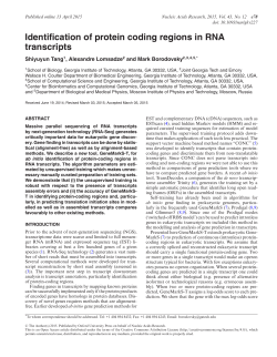 Identification of protein coding regions in RNA