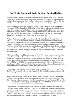 Roseler and Richter - Wendish Heritage Society | Australia