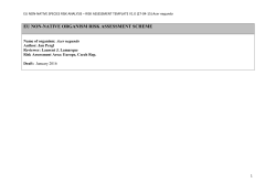 EU NON-NATIVE ORGANISM RISK ASSESSMENT SCHEME