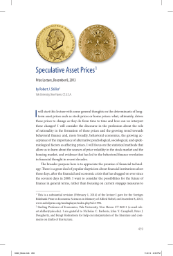 Robert J. Shiller - Prize Lecture: Speculative Asset