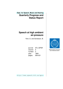 Speech at high ambient air-pressure