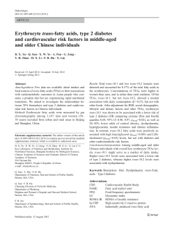 Erythrocyte trans-fatty acids, type 2 diabetes and cardiovascular risk