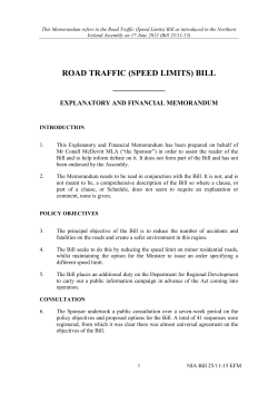 road traffic (speed limits) bill