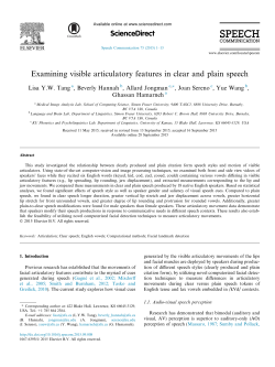 Examining visible articulatory features in clear and plain speech