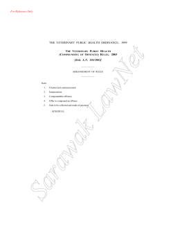 the veterinary public health ordinance, 1999