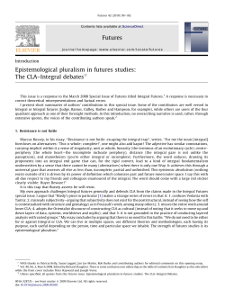 Epistemological pluralism in futures studies: The CLA