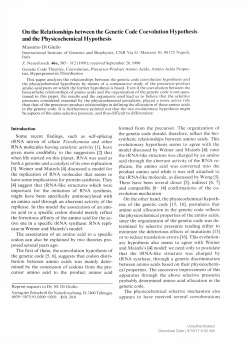 On the Relationships between the Genetic Code