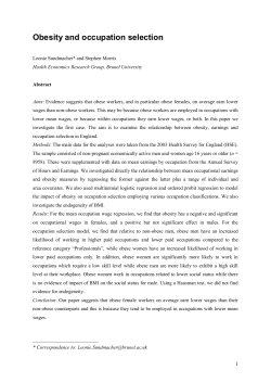 Obesity and occupation selection