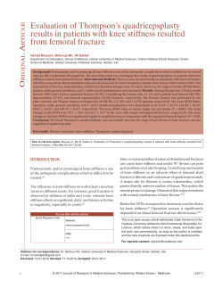 Evaluation of Thompson`s quadricepsplasty results in patients with