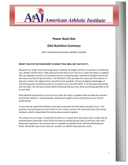 diet nutrition summary - School District of Horicon