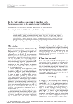On the hydrological properties of mountain soils, from measurement