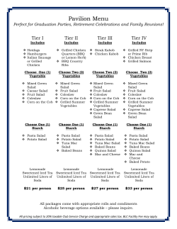 Pavilion Menu - Buffalo Launch Club