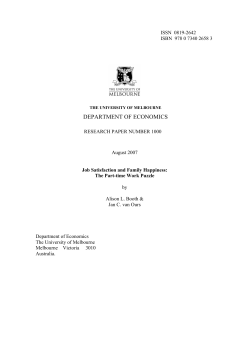 department of economics - University of Melbourne