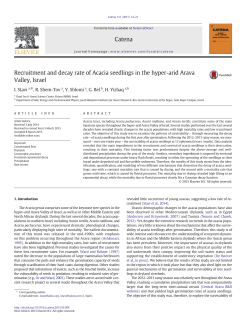 Recruitment and decay rate of Acacia seedlings in the hyper