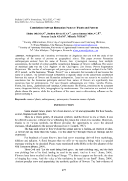 Correlations between Romanian Names of Plants