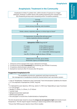 Anaphylaxis: Treatment in the Community