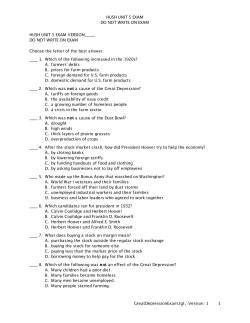 HUSH UNIT 5 EXAM DO NOT WRITE ON EXAM HUSH UNIT 5