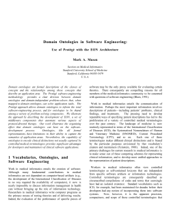 Domain Ontologies in Software Engineering