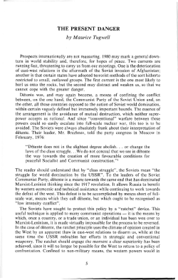 THE PRESENT DANGER by Maurice Tugwell