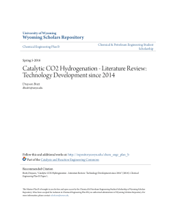 Catalytic CO2 Hydrogenation - Literature Review