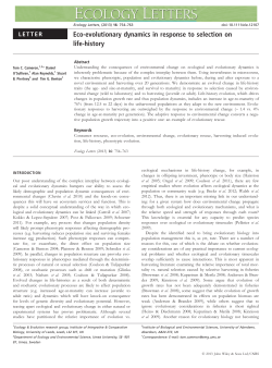 Ecoevolutionary dynamics in response to selection on lifehistory