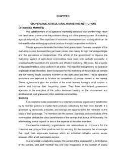 CHAPTER.5 COOPERATIVE AGRICULTURAL MARKETING