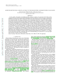 Achieving better than 1 minute accuracy in the Heliocentric and