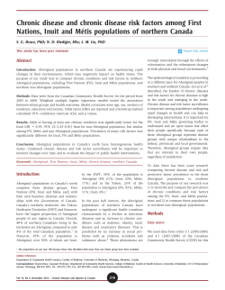 Chronic disease and chronic disease risk factors among First