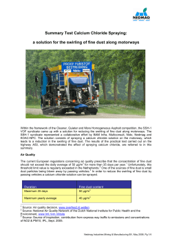 Summary Test Calcium Chloride Spraying: a solution for the swirling