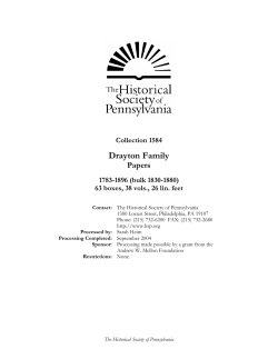 Drayton Family - Historical Society of Pennsylvania