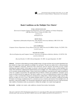 Rank Conditions on the Multiple-View Matrix - JHU