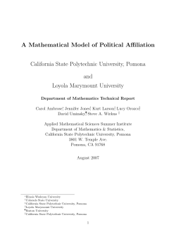 A Mathematical Model of Political Affiliation California State