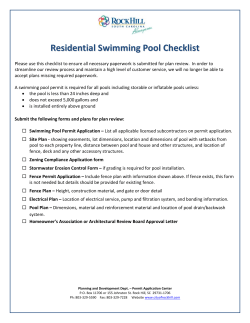 Residential Swimming Pool Checklist
