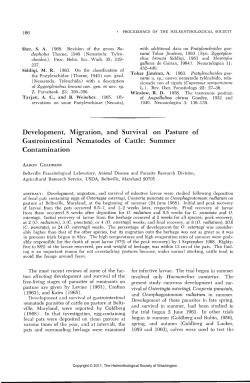 Development, Migration, and Survival on Pasture of